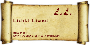 Lichtl Lionel névjegykártya